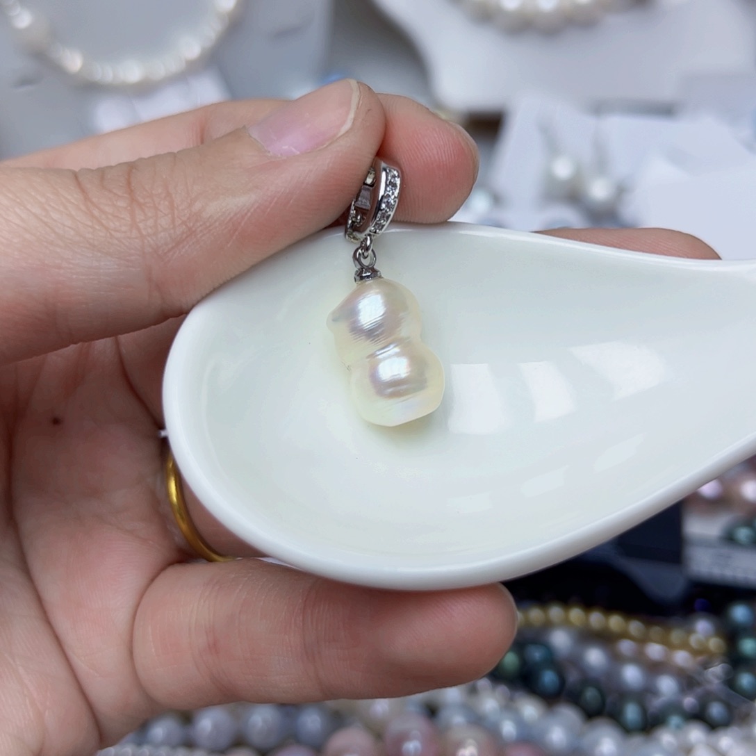 淡水珍珠颈饰银S925镶嵌