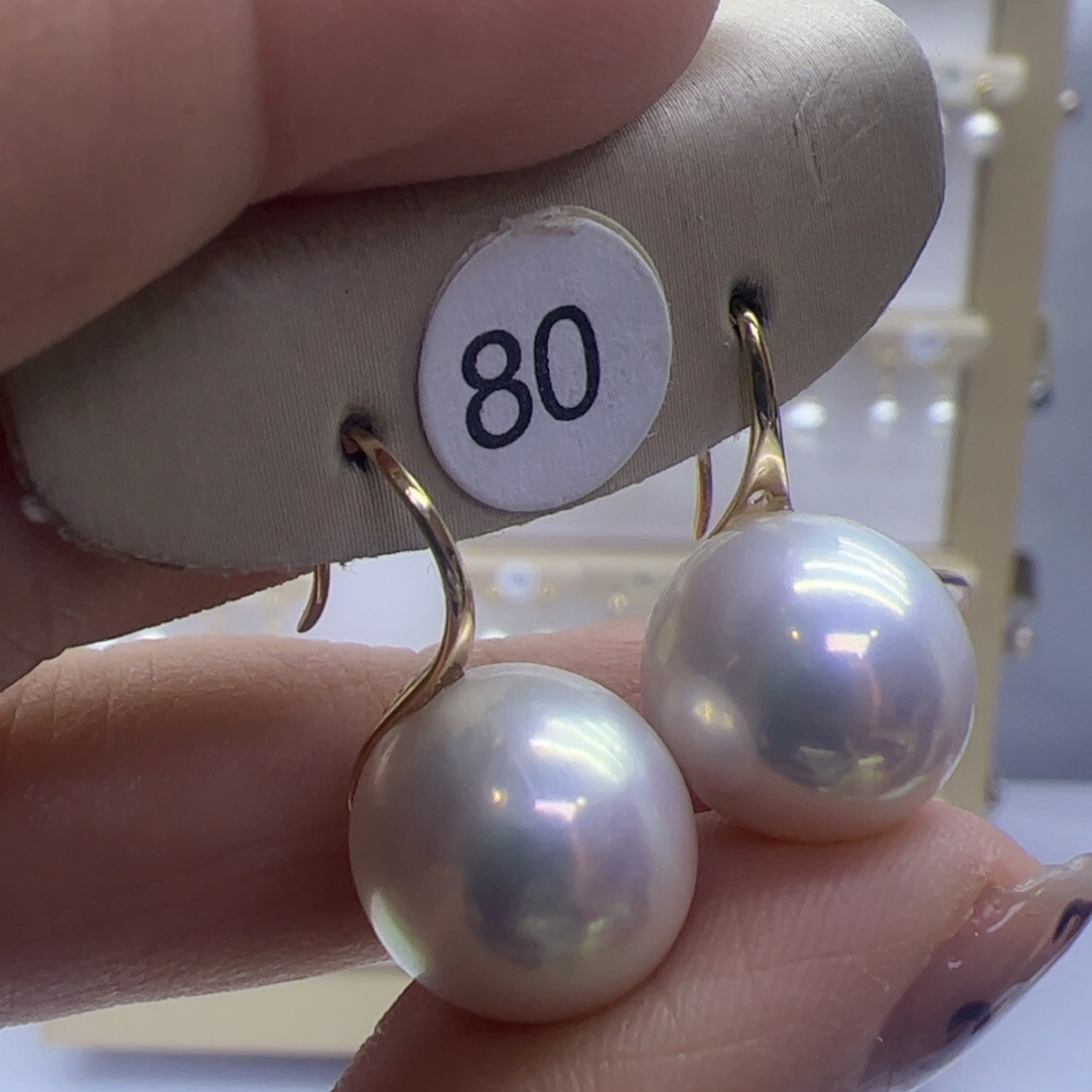 淡水珍珠耳饰18K金镶嵌
