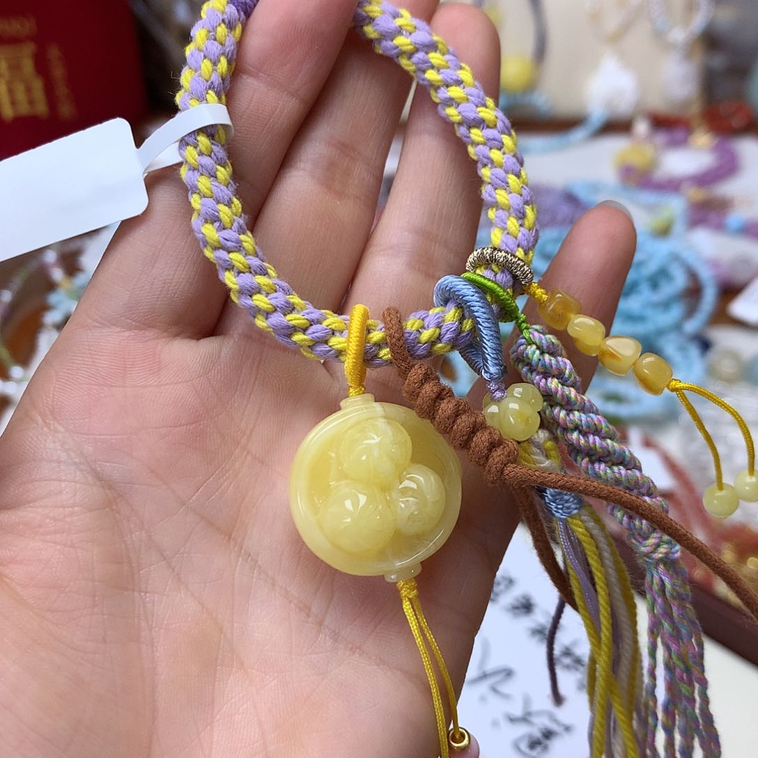 蜜蜡颈饰未镶嵌挂件