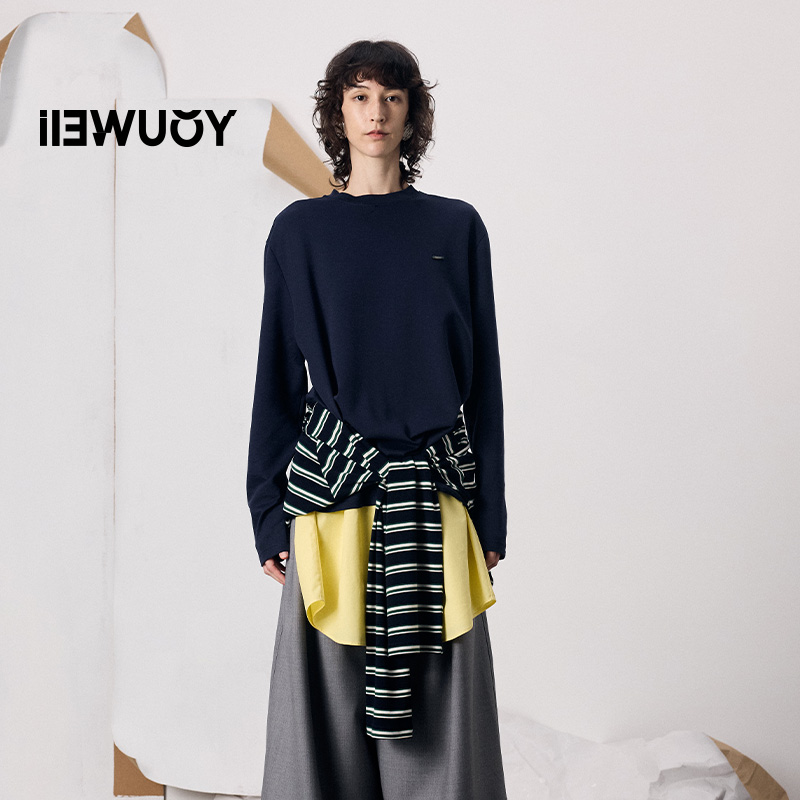 有尾YOUWEI2026春款 层叠拼条纹连衣裙 Y5726109/Y5726110