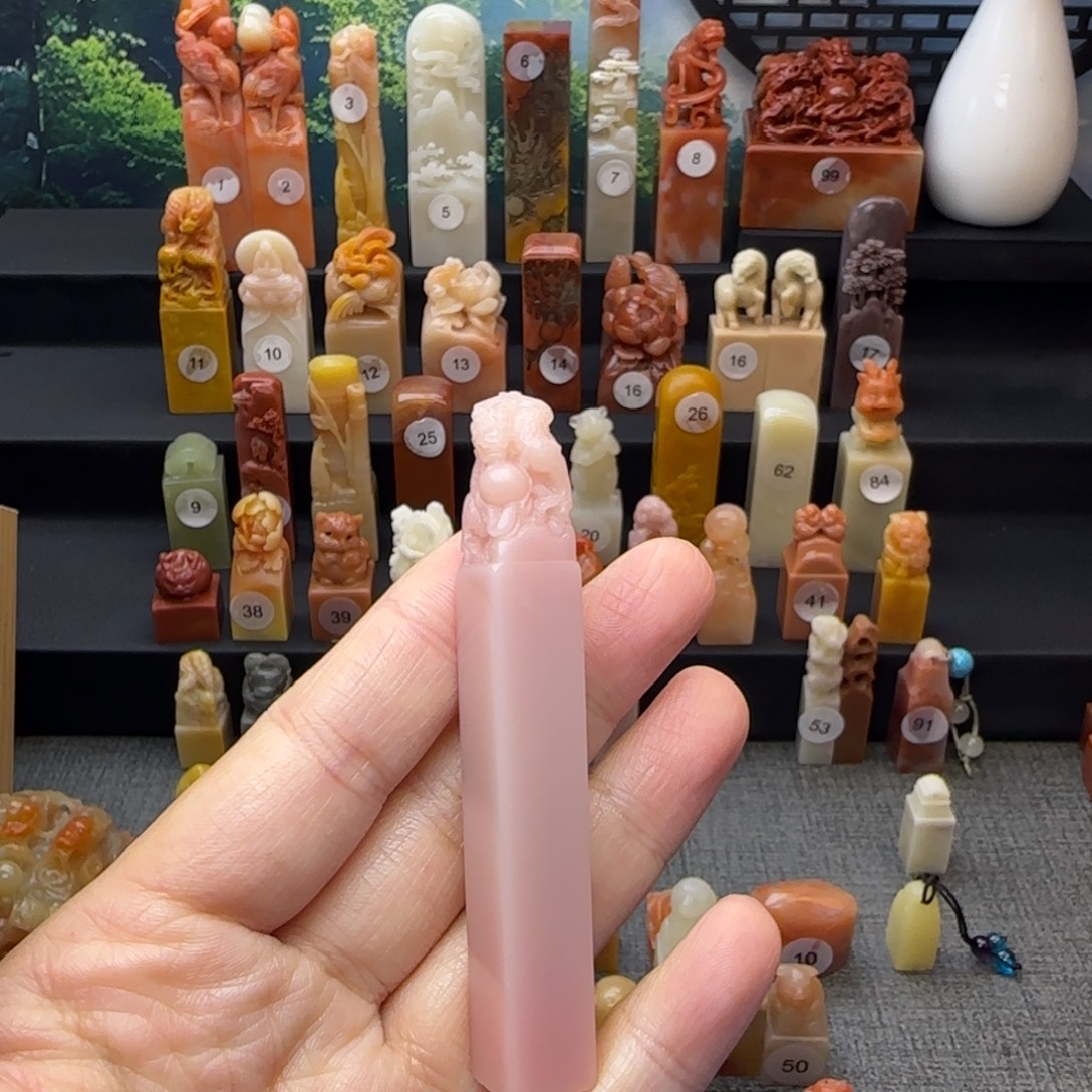 ****印石寿山石龙戏珠