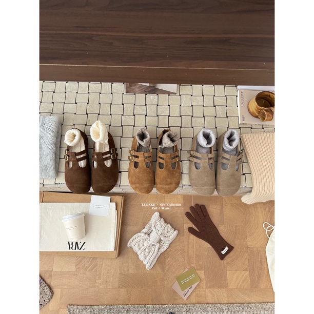 爱唯依（F）-好搭配玛丽珍！复古真皮圆头勃肯鞋一脚蹬（XZZ5510#）