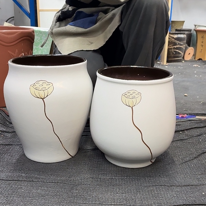 19×26 -粗陶花盆有孔-买买买