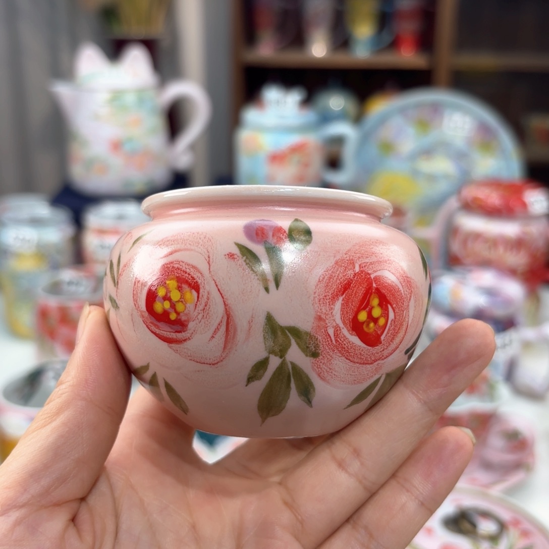 景德镇手绘高温釉下彩陶瓷茶具