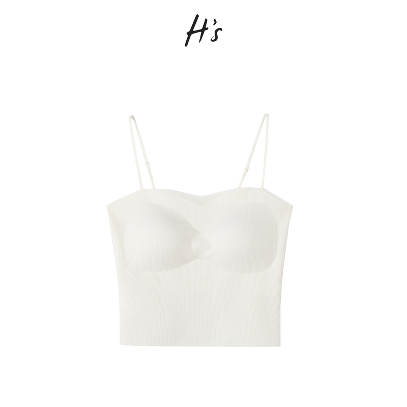H'S超细网纱美背女25夏新款透气带胸垫可调节肩带
