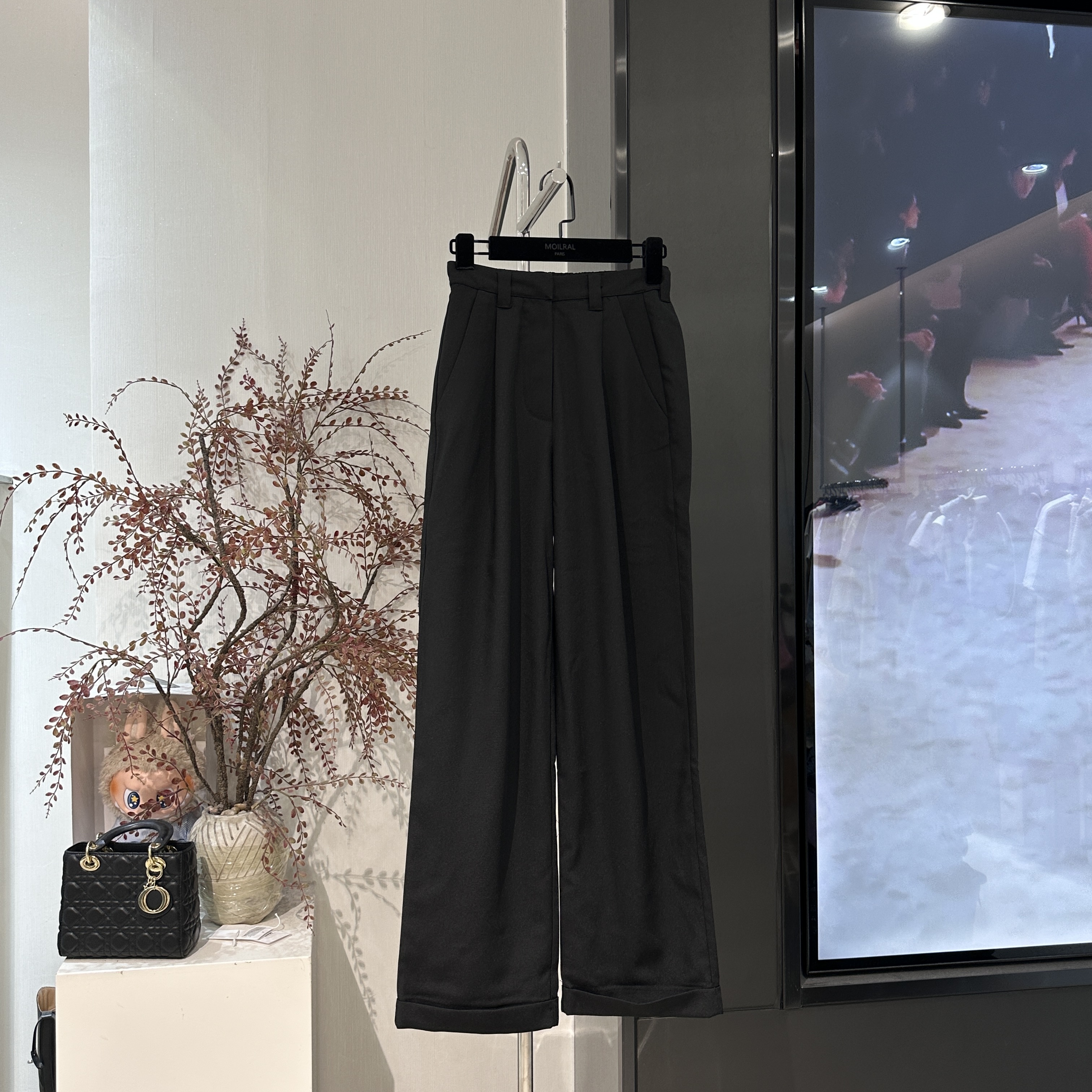 FH阔腿裤直筒休闲百搭黑色长裤高腰时尚569