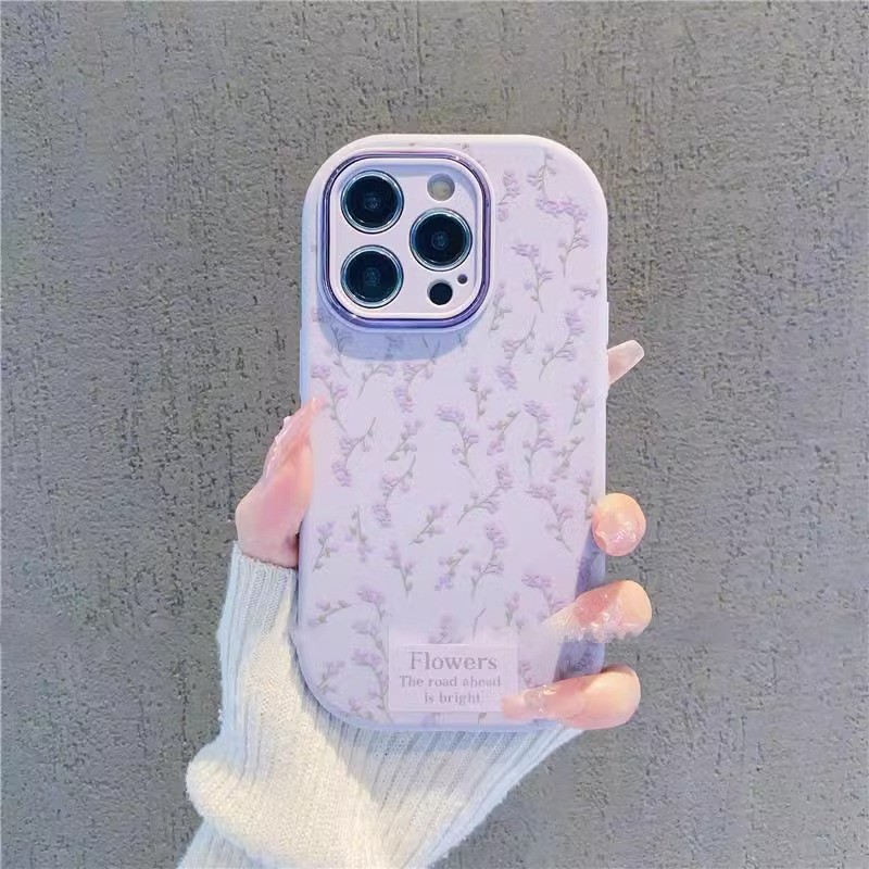 满屏薰衣草适用苹果16promax手机壳15pro新款硅胶14plus/13保护套