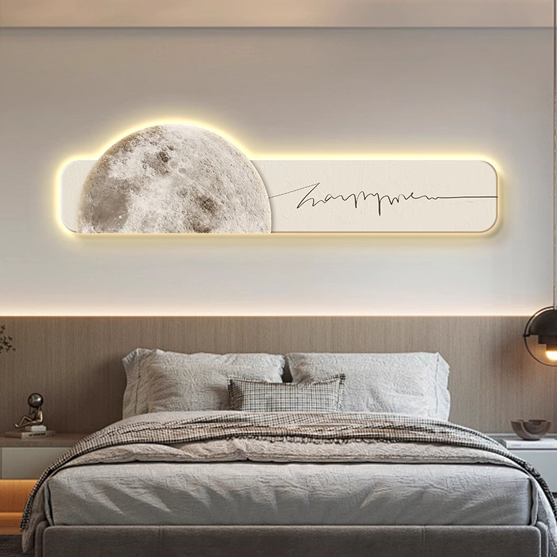 新款月球卧室床头装饰画高级感客厅沙发背景墙挂画奶油风壁墙画