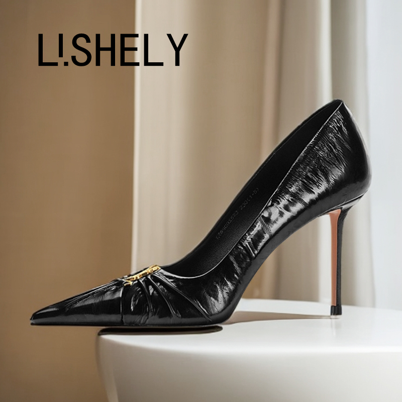 1138[克里斯提]尖头气质浅口轻奢高跟鞋白色法式细高跟春时尚百搭