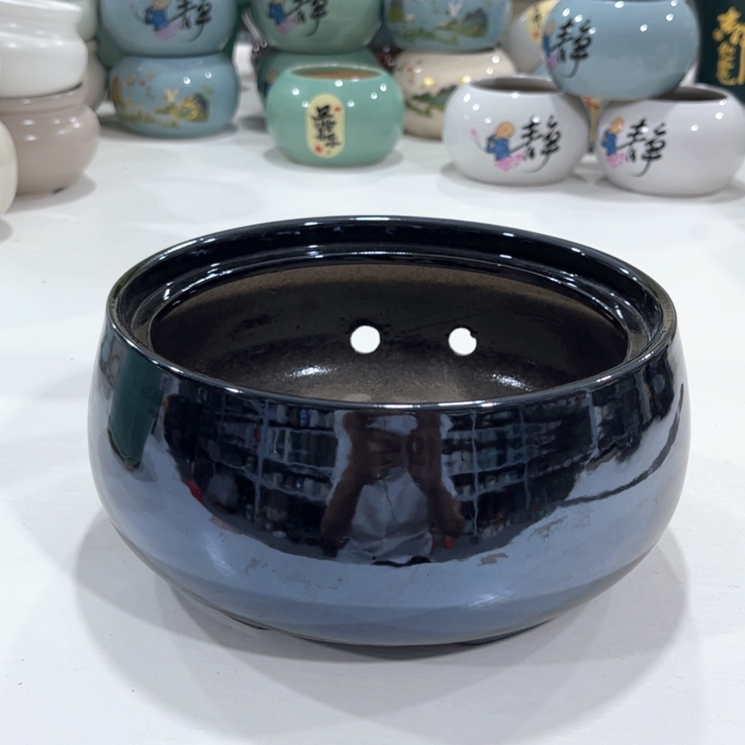 口  17*8.5陶瓷绿植多肉花盆拍满8.8包邮发货