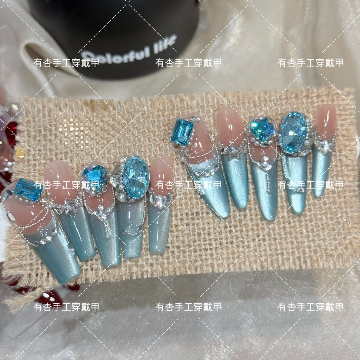 奶芙翠兰猫眼-有杏手工穿戴甲