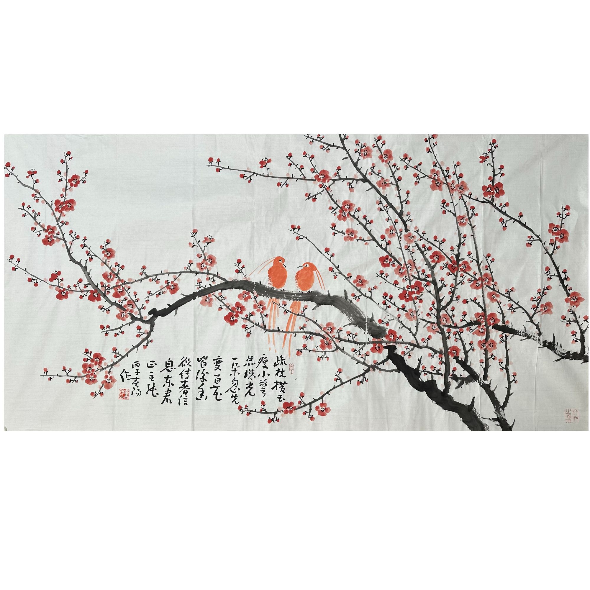 H-R-WBL-669 霍春阳 花鸟 136cm×68cm 软片-A