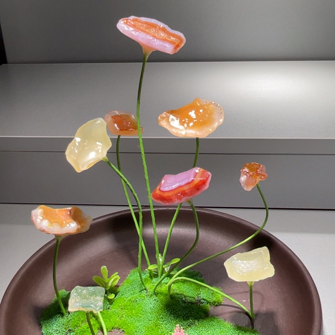 石材阿拉善荷花组合