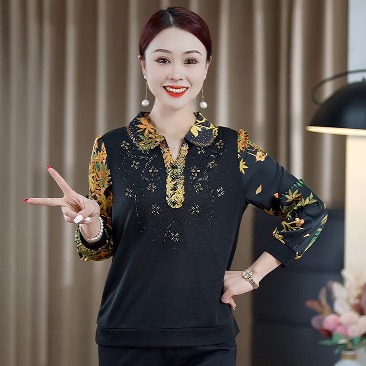 中年妈妈春秋装时尚针织打底衫上衣新款2025中老年女早春洋气小衫