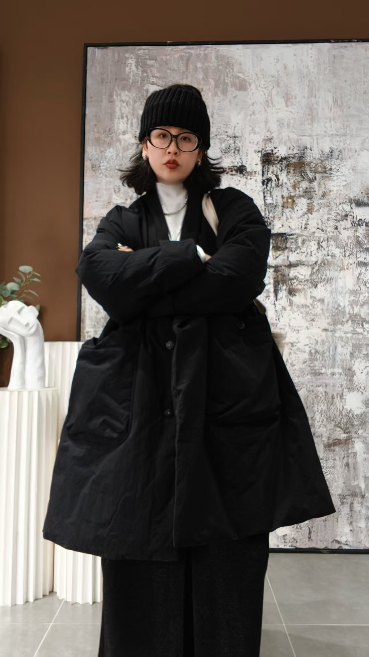 【ATAYI】2586#中长款宽松型常规袖女装时尚上衣宽松复古羽绒服