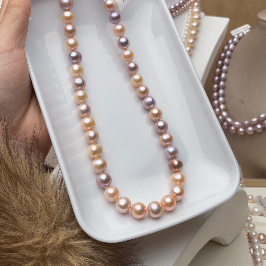 淡水珍珠项链银S925镶嵌席**化9-10