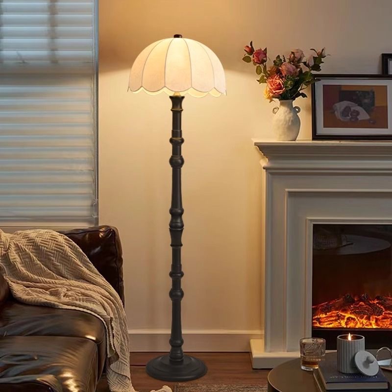 落地灯北欧复古中古客厅沙发极简装饰氛围灯护眼卧室床头花边灯