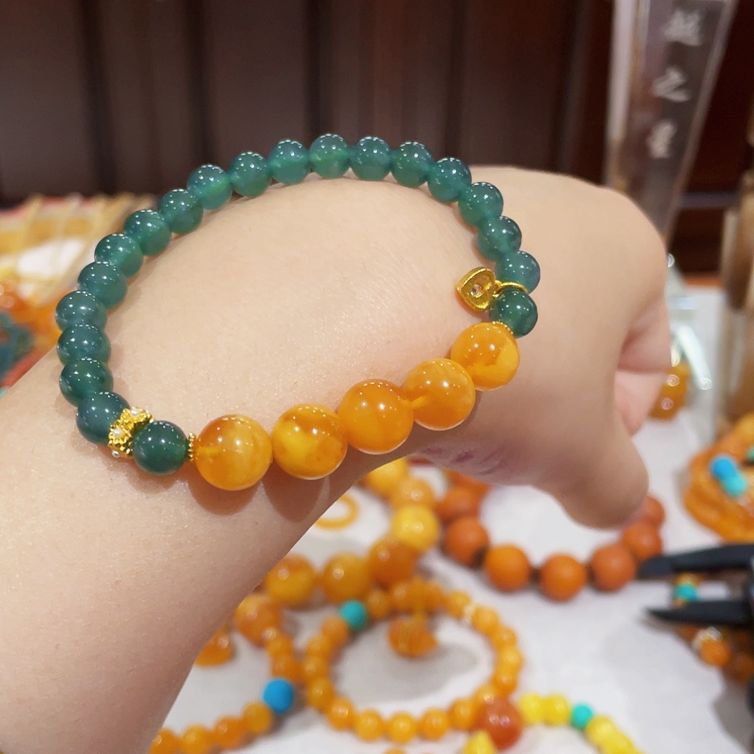 未镶嵌蜜蜡手链手串