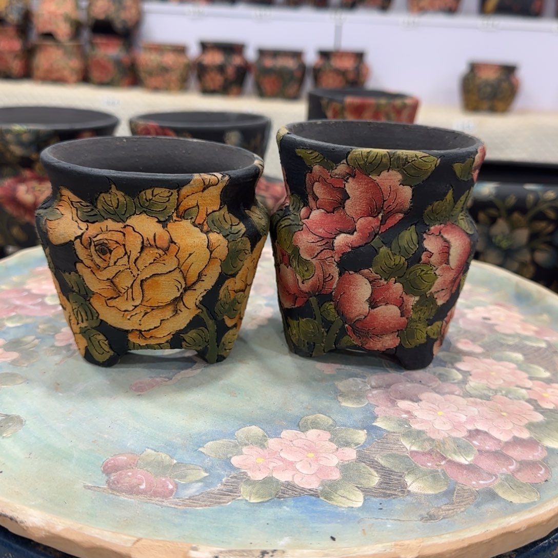 胡***等花盆紫砂精品多肉手绘花盆