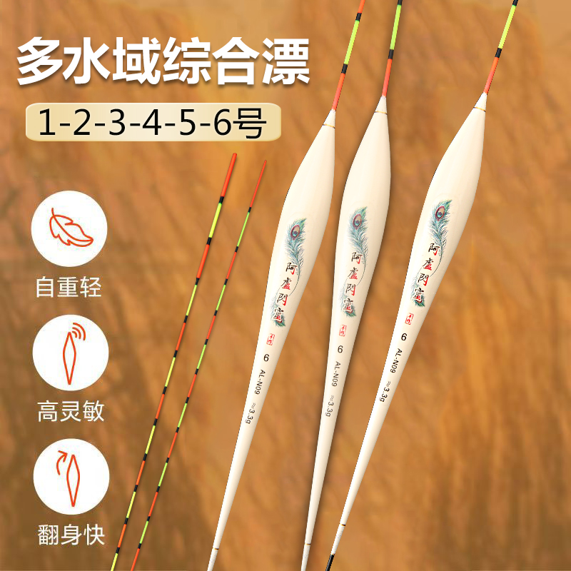 阿卢闪灵轻口滑口高灵敏度鲫鲤通杀醒目防走水抗风浪顿口野钓浮漂