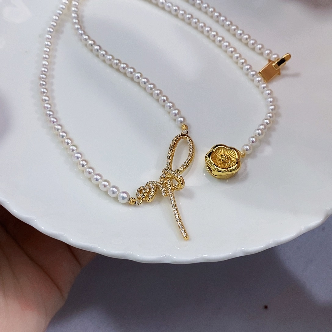 银S925镶嵌淡水珍珠项链baby珠九***野