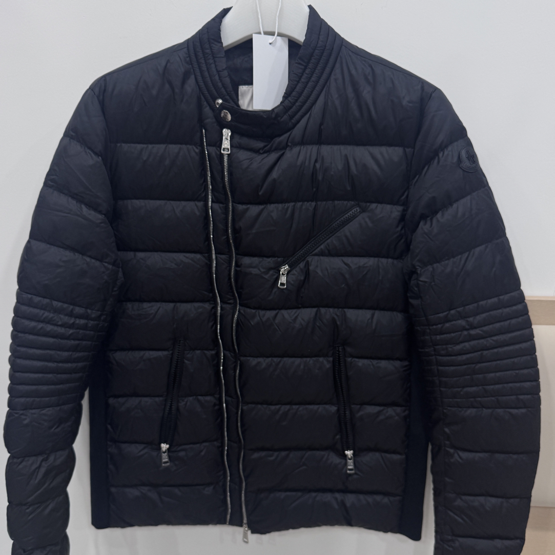 未使用 MONCLER /4码/黑色双拉链轻薄羽绒服