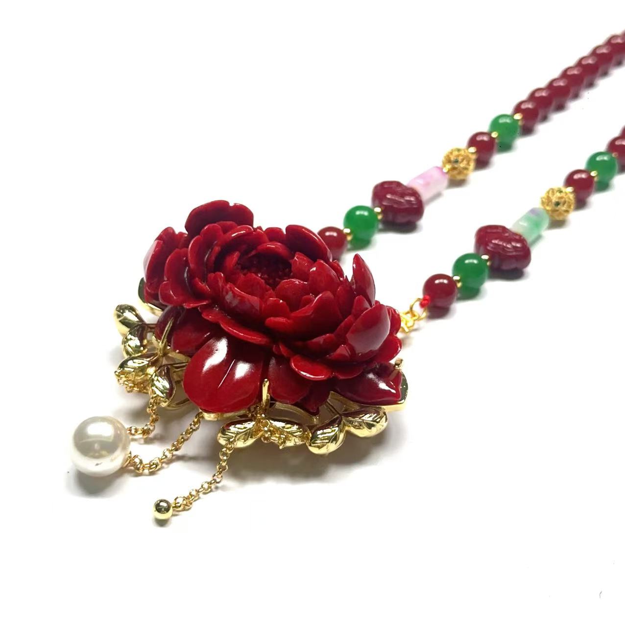 非金属珐琅项链 HS092 时尚饰品项链 尺寸39*30mm