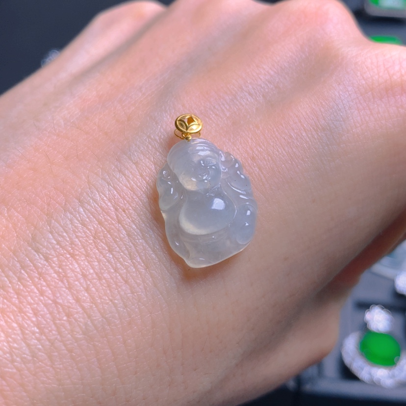 【闪购商品】翡翠18K金镶嵌吊坠(不含链)