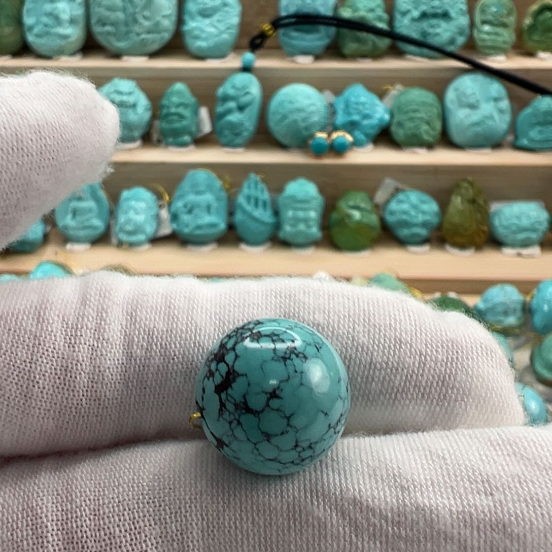 未镶嵌绿松石圆珠15.1mm