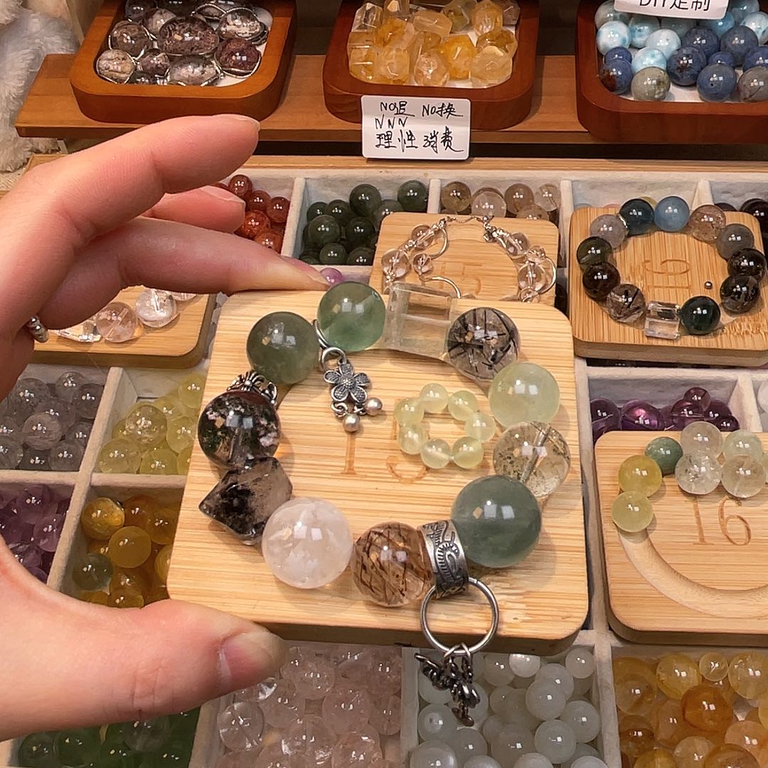 烟晶手链合金凉*水晶