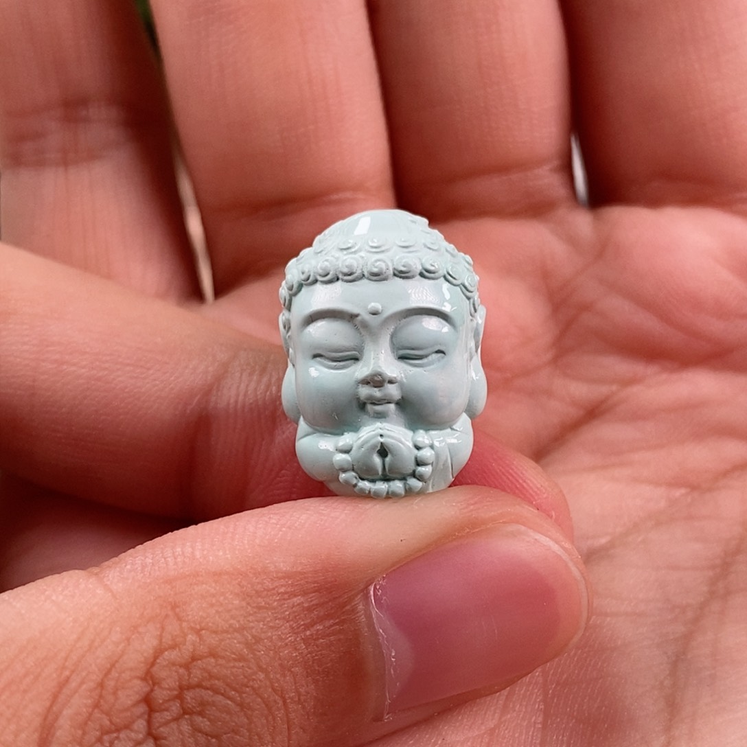 绿松石珠宝奇石未镶嵌大日如来