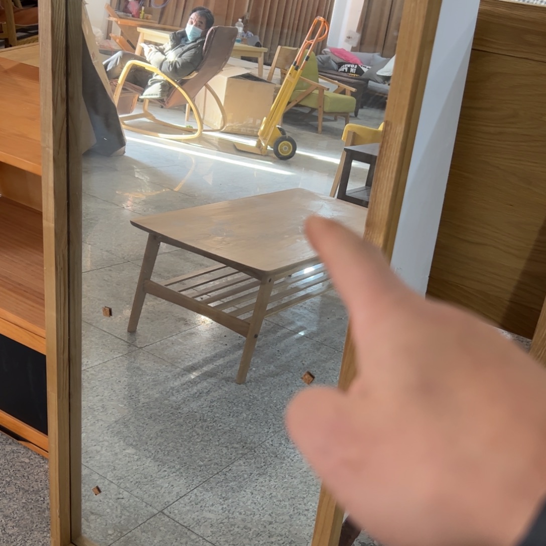 白橡木单人款镜子原木色1.3乘60