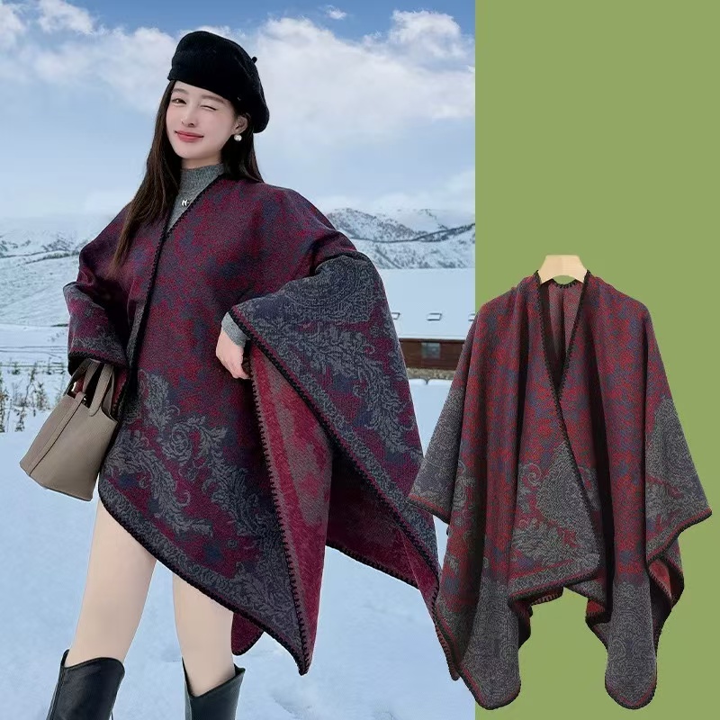 內蒙古厂家直邮民族风撞色藤花高级感披肩新疆云南九寨沟旅游拍照