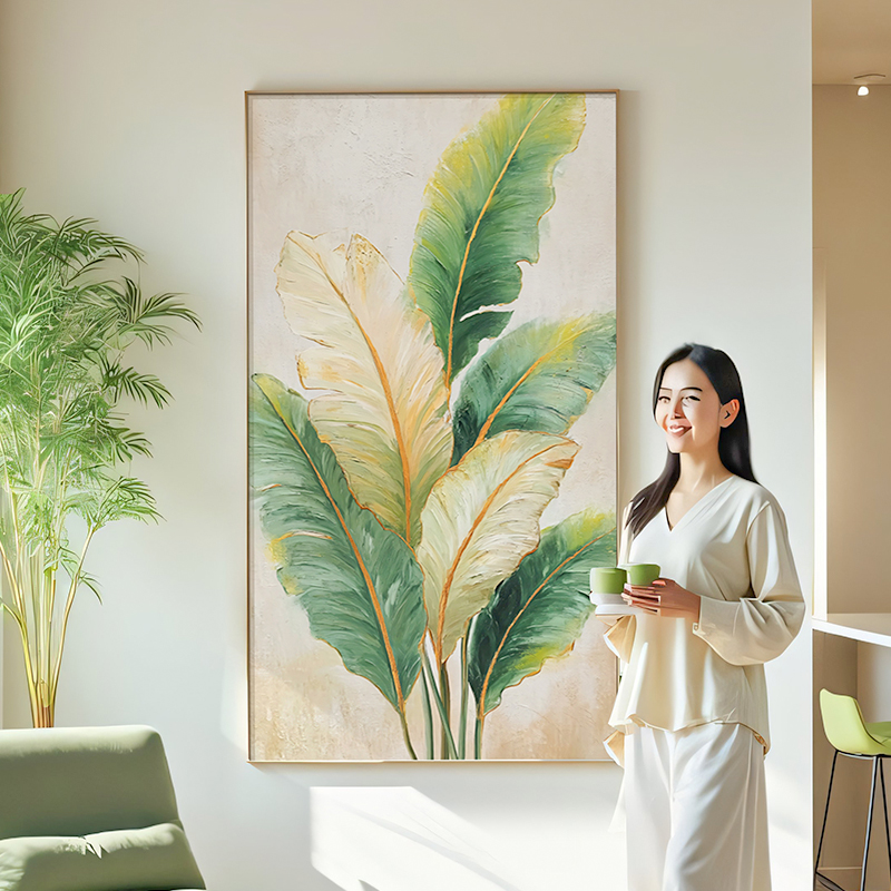 《家大业大》手绘油画2025新款玄关装饰画入户正对门挂画寓意好