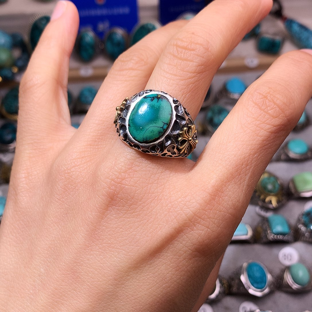 绿松石挂件银S925镶嵌傲*喵