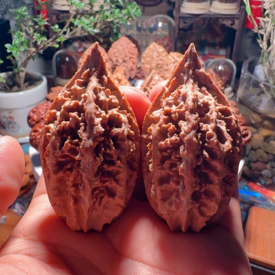 吊坠文玩核桃仙鹤神针