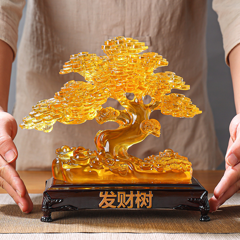招财树发财树摇钱树摆设公司店铺前台装饰品开业招财葫芦摆件创意