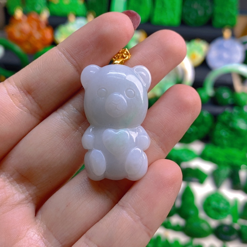 【闪购商品】翡翠银S925镀金镶嵌颈饰吊坠