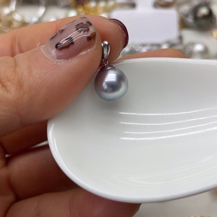 海水珍珠吊坠(不含链)18K金镶嵌