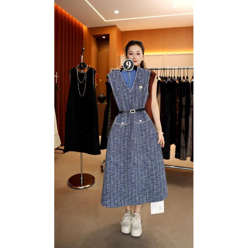 【宠粉价】小香风轻奢时尚气质无袖设计连衣裙NH-WX178