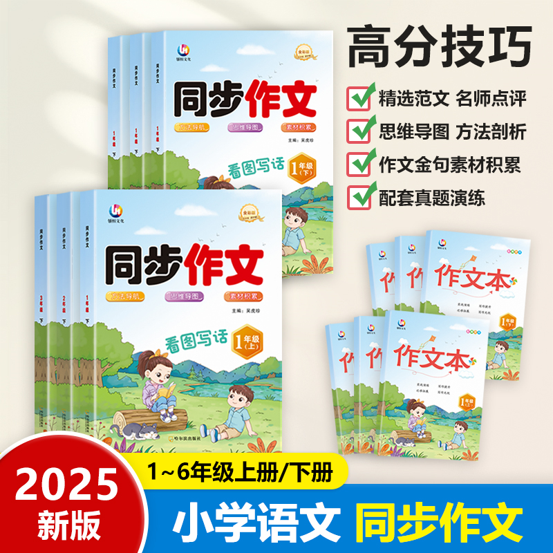2025新版1-6年级上册同步作文 思维导图范文练习拍一发二