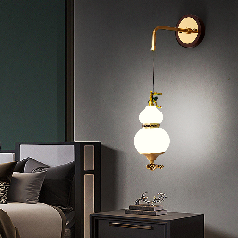 新中式楼梯吊灯床头小吊餐厅灯鱼线型吊灯宝葫芦6571