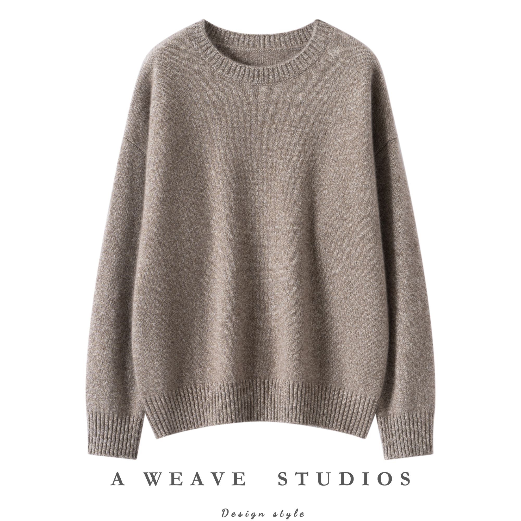 100%山羊绒女款小花纱圆领套头衫