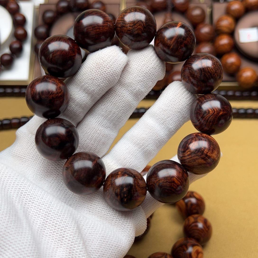 山***红黄花梨/降香黄檀手串/手链海南黄花梨