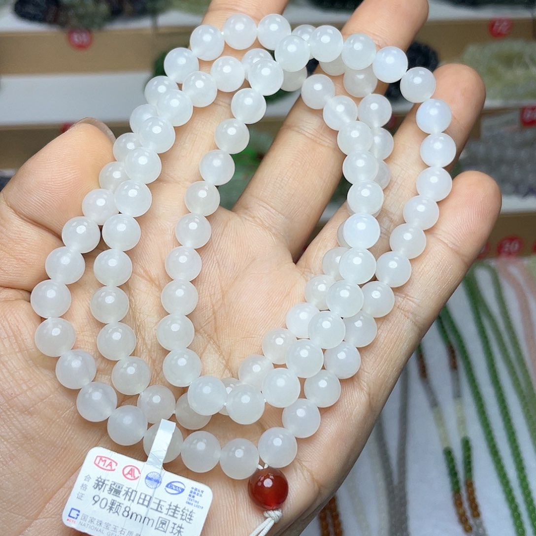 和田玉颈饰未镶嵌8mm