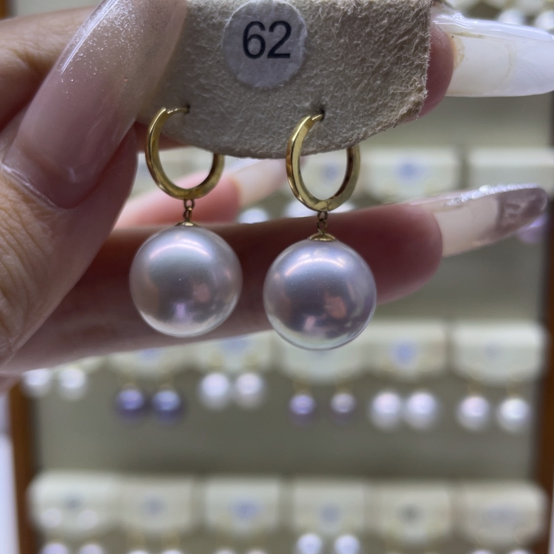 淡水珍珠耳饰18K金镶嵌