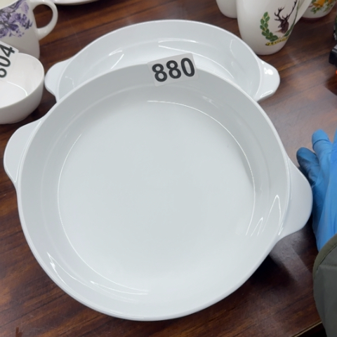 泥塑磁州窑出口鲍鱼盘两只口径25.5