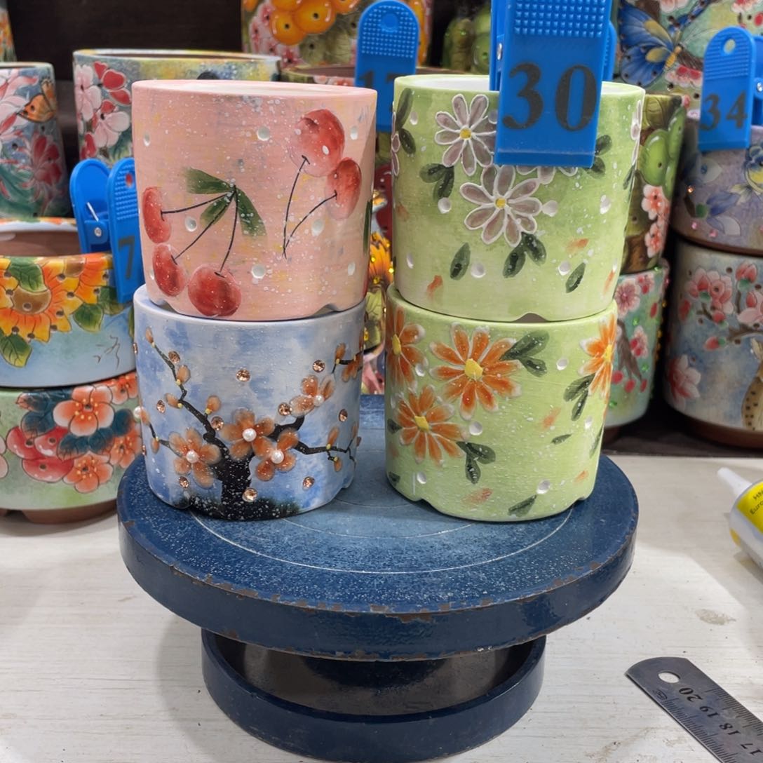多肉花盆小直筒微瑕白色