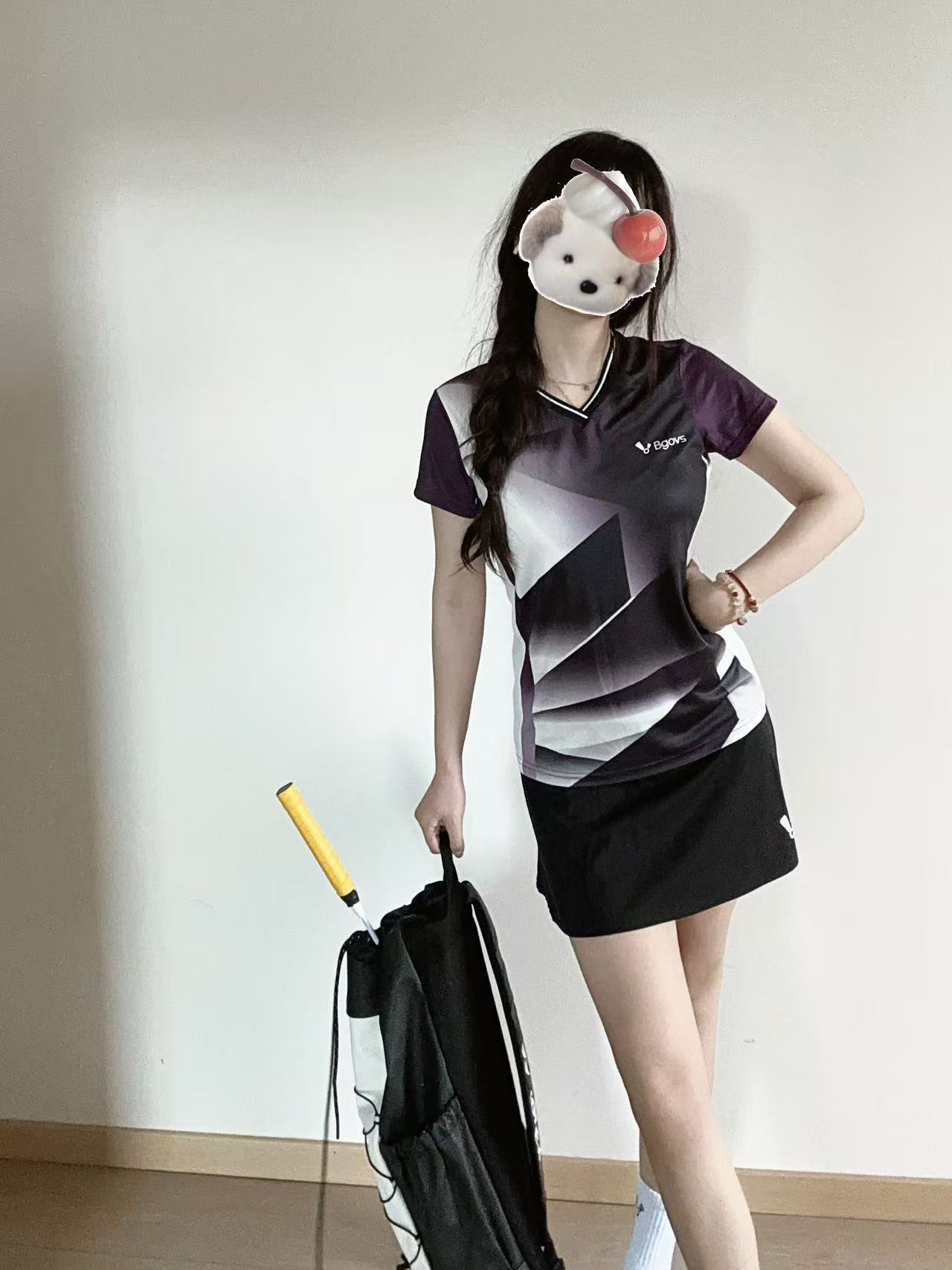 2025夏季新品韩国BGOVS羽毛球服男女情侣款速干吸汗短袖T恤