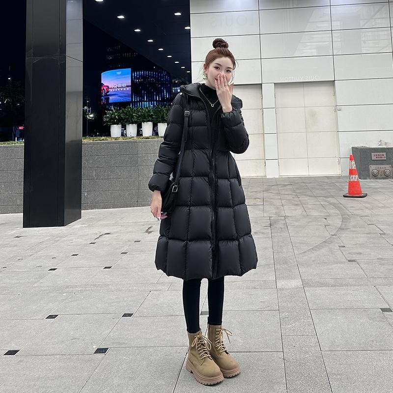 【现货清】在逃公主羽绒服女中长款2025韩版新款小蛮腰加厚显瘦